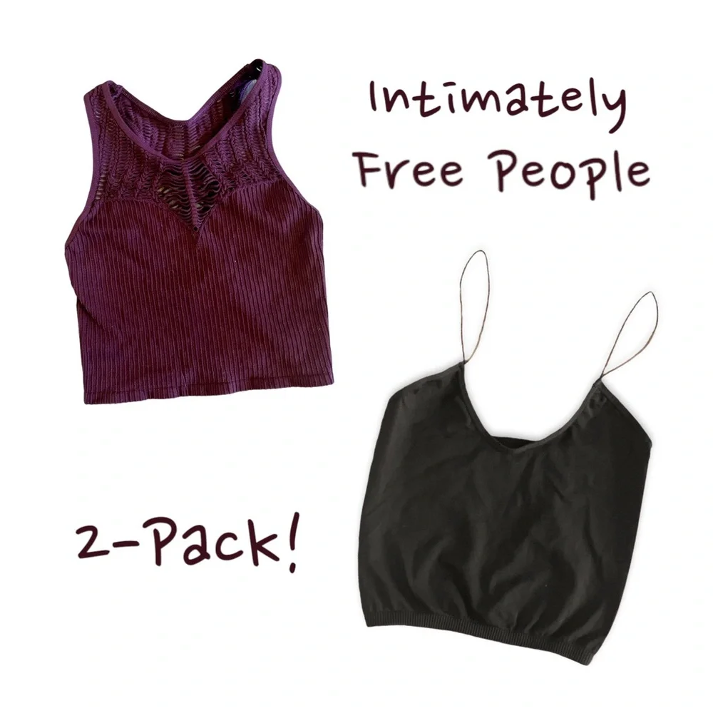 2-Pack Free People Intimately Crop Bra Tank Tops